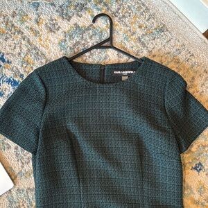 Karl Lagerfield Paris Emerald Green Tweed Dress Sz. 6